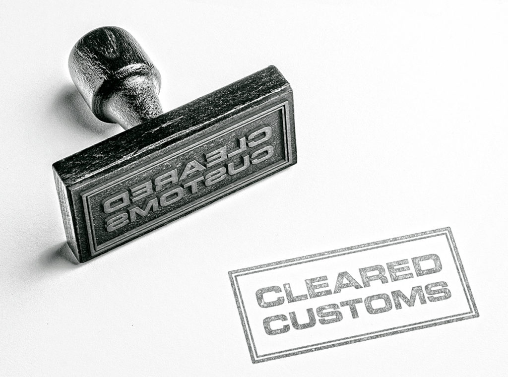 stamp for customs clearance
